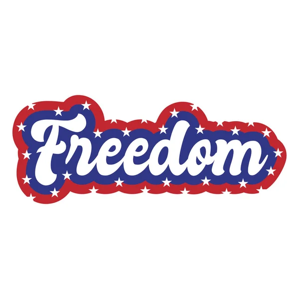 Een Logo Dat Zegt Vrijheid Omringd Door Witte Sterren Blauw — Stockvector