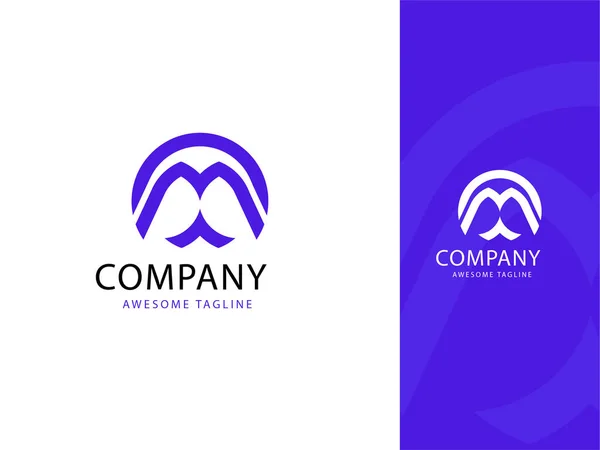 Design Logotipo Negócio Criativo Cores Roxas Brancas — Vetor de Stock