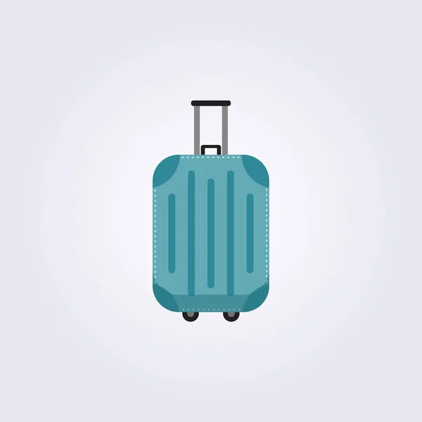 Vector Blue Suitcase Isolated Gray Background — Stock Vector