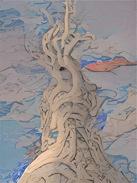 Árbol Abstracto Río — Vector de stock