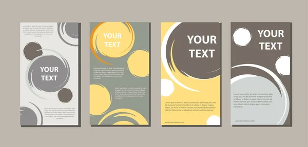 Conception Brochures Commerciales Avec Des Objets Ronds Texte Modifiable Parfait — Image vectorielle
