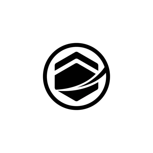 Logo Aziendale Design Con Forme Nere Cerchio Sfondo Bianco — Vettoriale Stock