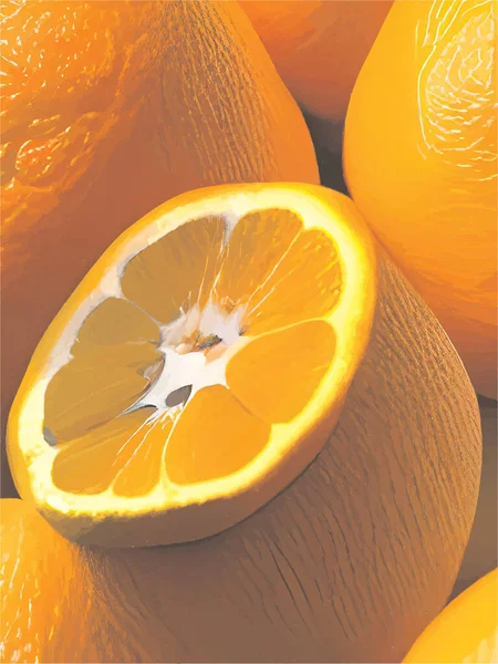 Portakallar Koyu Arkaplana Karşı Aydınlık — Stok Vektör