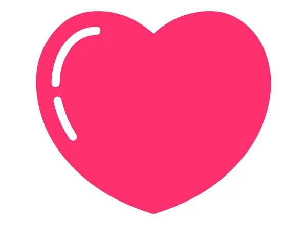 Roztomilé Růžové Srdce Tvar Ikona Izolované Bílým Pozadím — Stockový vektor