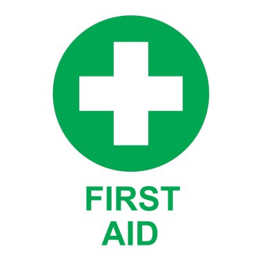 Yeşil çemberdeki bir haçın vektör tasarımı ilk yardım kavramı olarak
