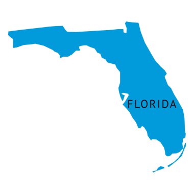 Beyaz arka planda Florida eyalet haritası