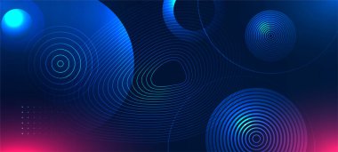 neon mavi renk gradyanlı fütüristik dalga çizgisi parçacık arkaplanı