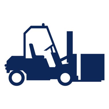 Beyaz arka planda bir forklift kamyonu.
