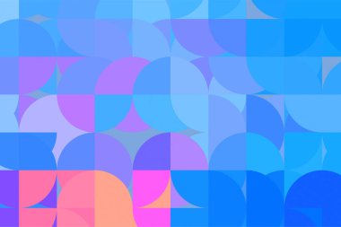 Modern Geometrik Mozaik Desen arkaplan, arkaplan, duvar kağıdı ve ekran koruyucular için harikadır. Mavi, peri, menekşe, mor, lavanta ve daha fazla daireler.