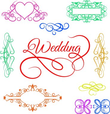 Düzenlenebilir renkli kart dekorasyon elemanları paketi