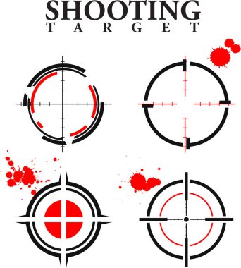 Tüfek teleskopunun vektör formunda birden fazla görüntüsü