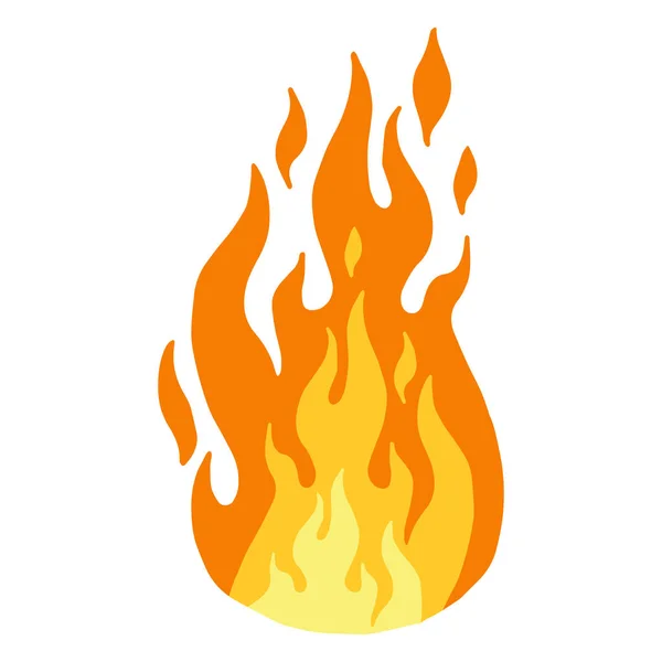 Fuego Ardiente Sobre Fondo Blanco — Vector de stock