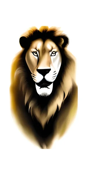白い背景にライオンが孤立した漫画のデザイン — ストックベクタ