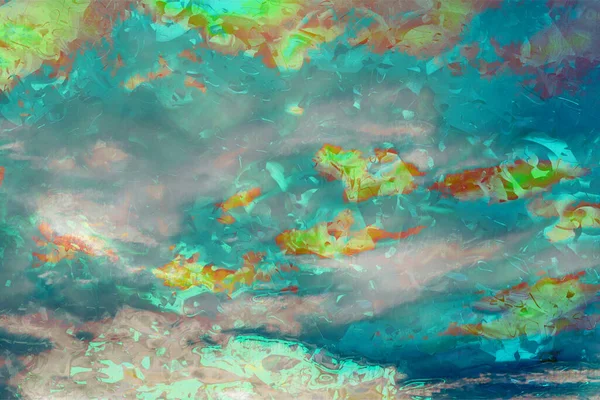 Geschilderde Achtergrond Abstract Impressionistische Wijze Hedendaags Met Kleurrijke Textuur Geïllustreerde — Stockvector