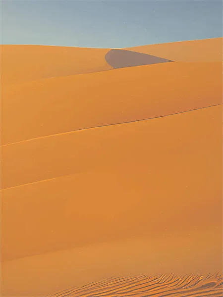 Painting Sand Dunes Sun — Stock Vector