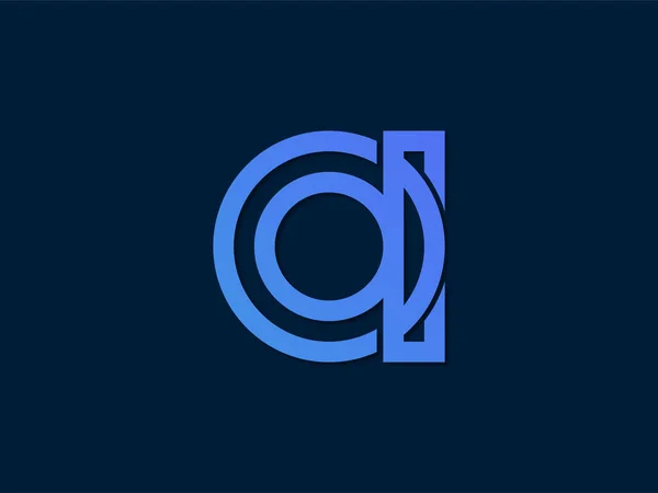 Logotipo Moderno Com Uma Letra Meio Isolado Fundo Azul Grande —  Vetores de Stock
