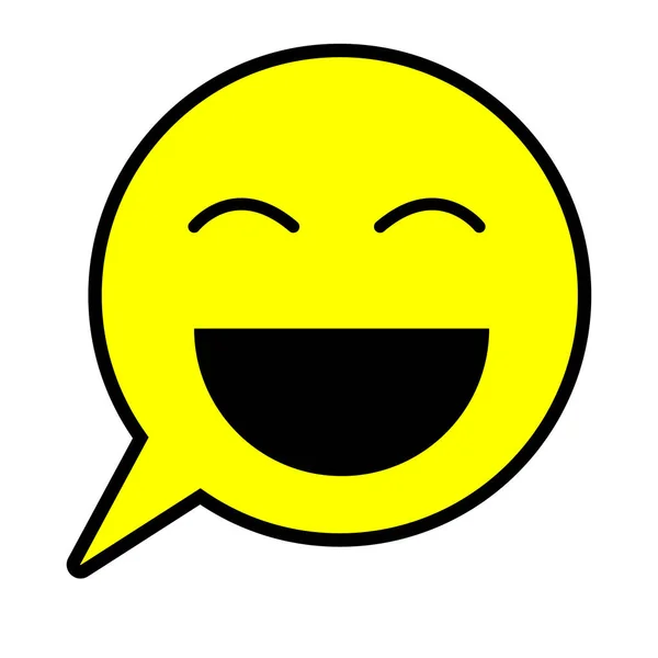 Ícone Emoji Feliz Amarelo Mídia Social Fundo Branco — Vetor de Stock