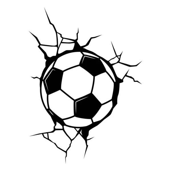 Ένα Ποδόσφαιρο Συντρίβεται Στον Τοίχο Ιδανικό Για Φόντο — Διανυσματικό Αρχείο