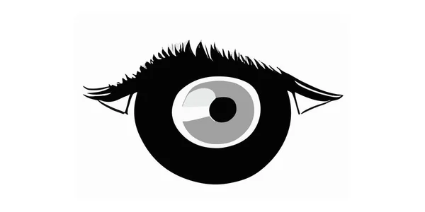 Una Visione Ravvicinata Occhio Nero Isolato Sfondo Bianco — Vettoriale Stock