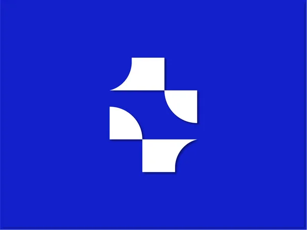Mavi Bir Arka Planda Beyaz Güzel Modern Bir Logo Logo — Stok Vektör