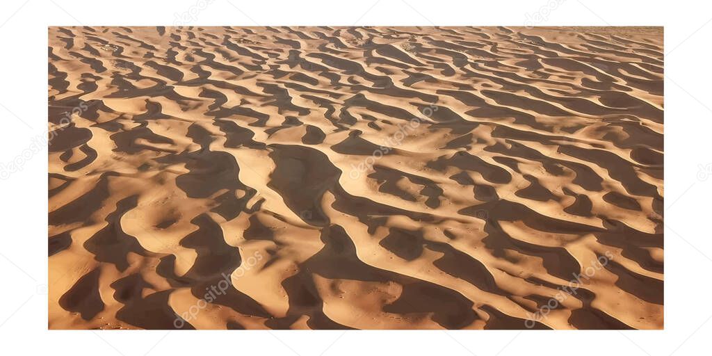 A beautiful design of sand dunes in the desert on a hot summer day