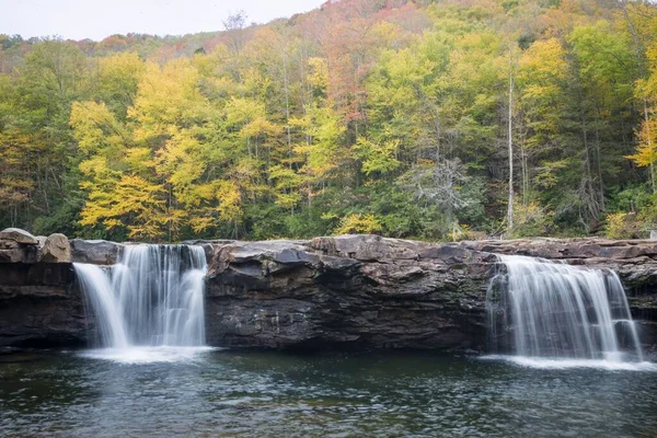 Long Exposure High Falls Shavers Fork Cheat River Elkins West — Stock Photo, Image