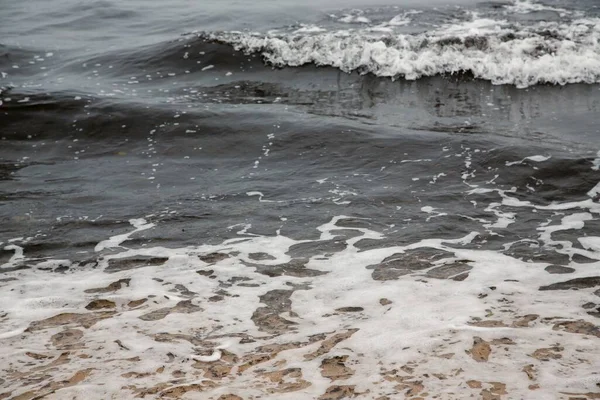 Ondas Oceânicas Que Lavam Praia Ilha Jeju Coreia Sul — Fotografia de Stock