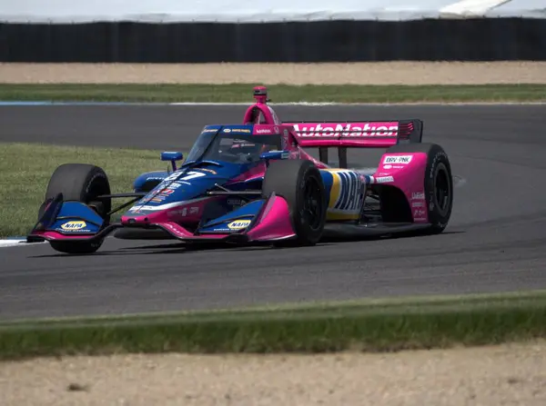 Coche Karting Azul Rosa Que Califica Para Gran Premio Indianápolis —  Fotos de Stock