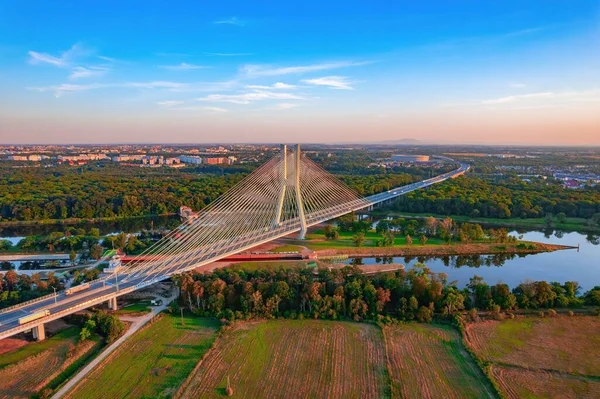 Luchtfoto Van Brug Redzinski Polen — Stockfoto