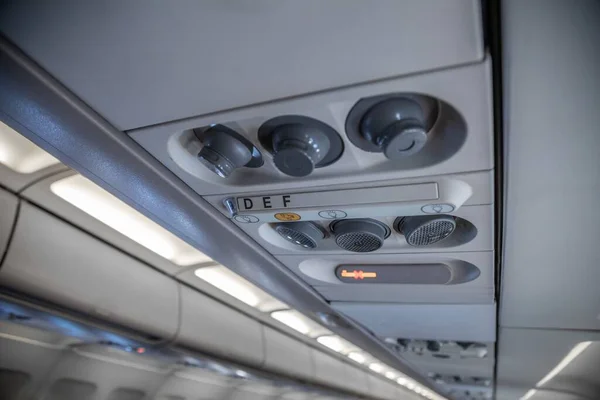 Air Conditioning System Airplane Overhead Regulator Control Temperature — Stock Photo, Image
