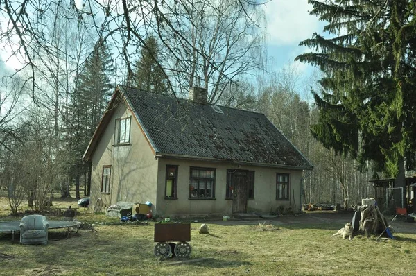 Ein Altes Steinhaus Einem Lettischen Park — Stockfoto