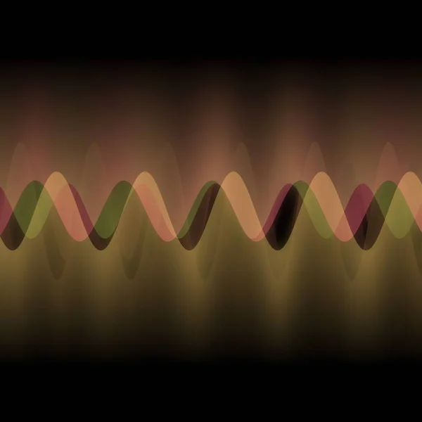 Illustratie Van Meerdere Golven Oscillerend Overlappend Door Vele Kleine Digitale — Stockfoto