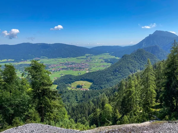 Vue Depuis Kienberg Vers Village Alpin Inzell Dans Les Alpes — Photo