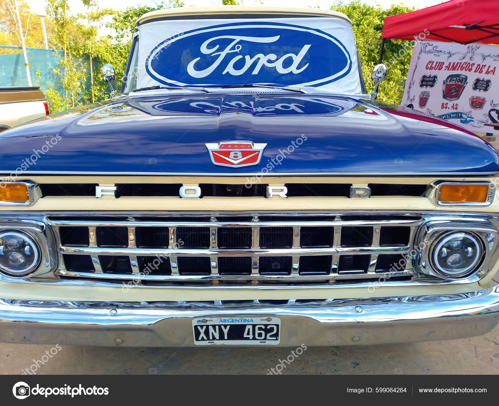 ビンテージ 大型 看板 Ford V8 フォード 直径76cm / 忌まわしい