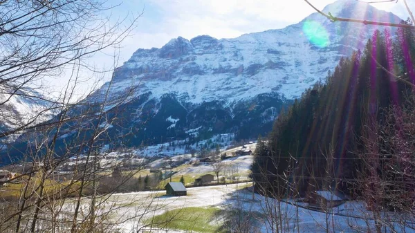 View Swiss Mountain Meiringen Sunny Weather — Stock Photo, Image