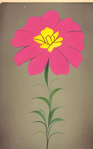 Dibujo Una Planta Floración Colorida — Foto de Stock