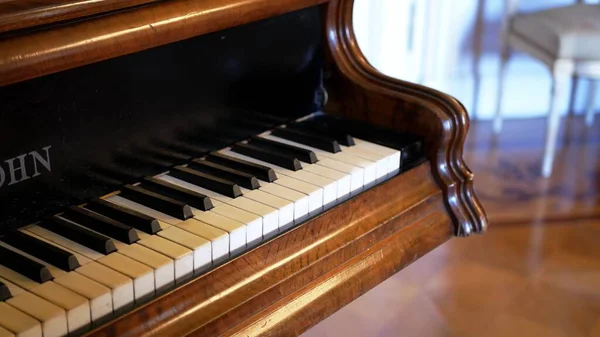 Detalle Las Teclas Viejo Piano Cola —  Fotos de Stock