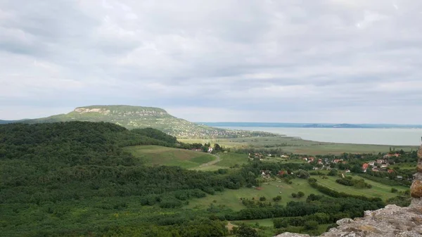 View Castle Szigliget Hills Badacsony — Stock Photo, Image