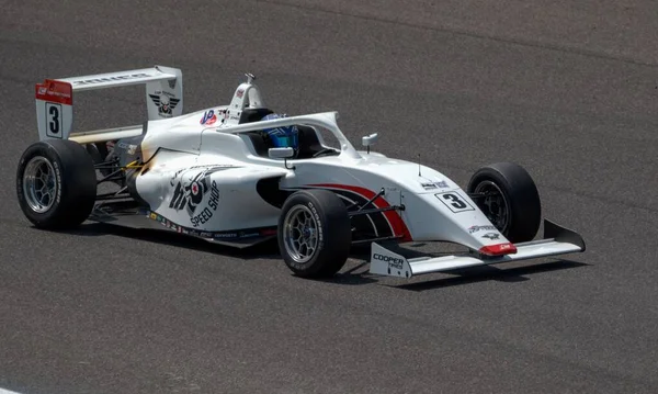 Carro Karting Branco Qualificando Para Indianapolis Grand Prix Estados Unidos — Fotografia de Stock