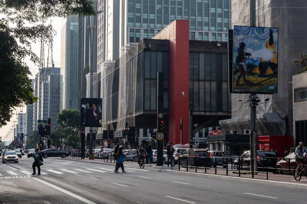 Ünlü Paulista Bulvarı Ndaki Tarihi Binalar Sao Paulo Brezilya — Stok fotoğraf