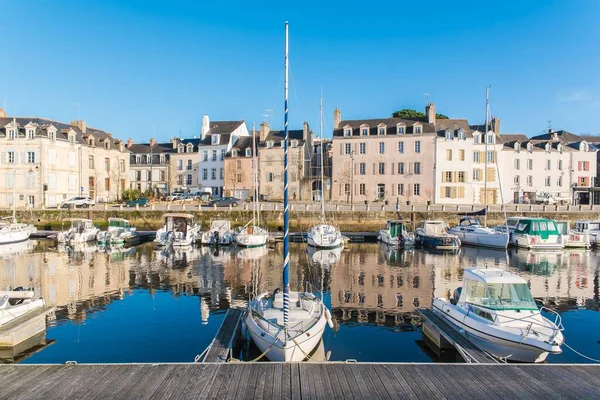 Hus Och Båtar Hamnen Vannes Magnifik Stad Bretagne — Stockfoto