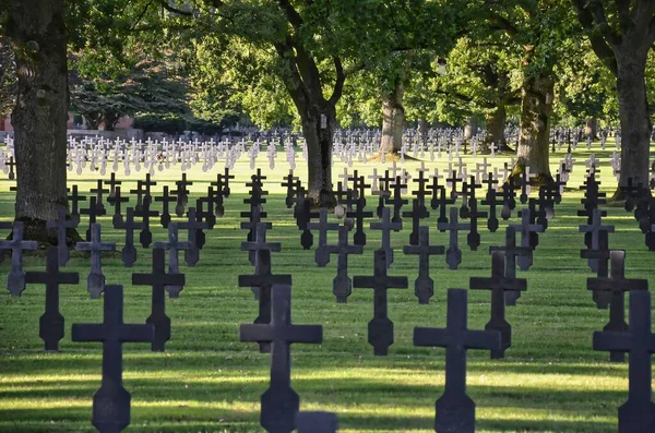 Cimetière Allemand Avec Des Croix Champagne — Photo