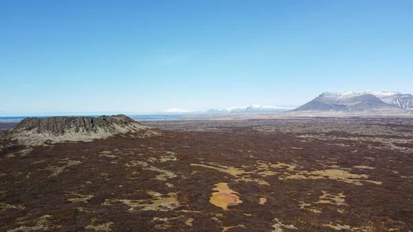 Vista Aérea Uma Cratera Vulcânica Península Snaefellsnes — Fotografia de Stock