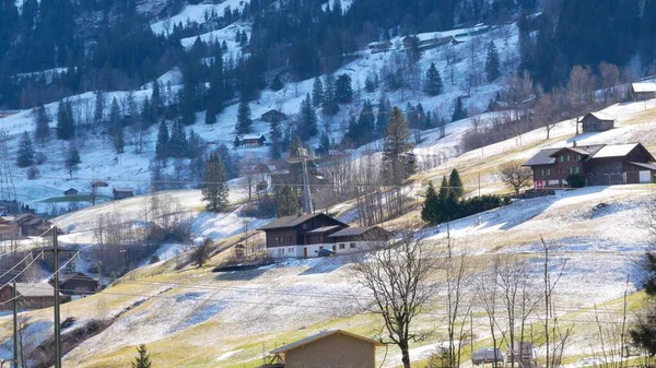 View Swiss Mountain Meiringen Hillside Houses — Stock Photo, Image