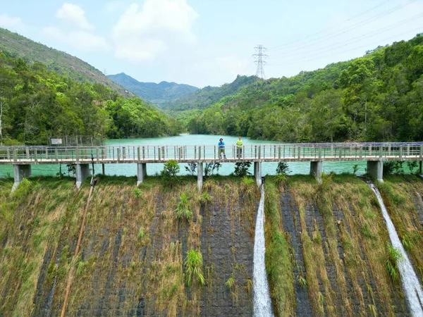 Una Hermosa Vista Presa Lam Tei Embalse Bosques Fondo —  Fotos de Stock