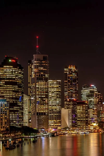 Prachtige Skyline Van Brisbane Stad Vanaf Kangaroo Point Kliffen Australië — Stockfoto