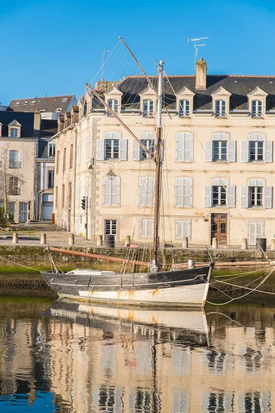Hus Och Båtar Hamnen Vannes Magnifik Stad Bretagne — Stockfoto