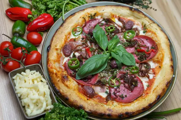 Delicious Fresh Pizza Ingredients — Stock Photo, Image