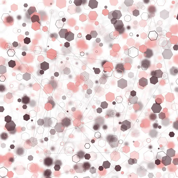 Illustration Abstract Light Dots Blurred Hexagon Backdrop Bokeh Spot Hex — Stock Photo, Image