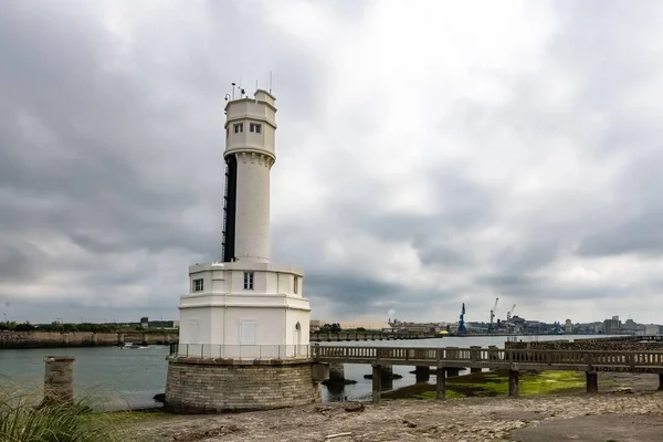 Anglet Kraju Basków Latarnia Morska Brzegu — Zdjęcie stockowe